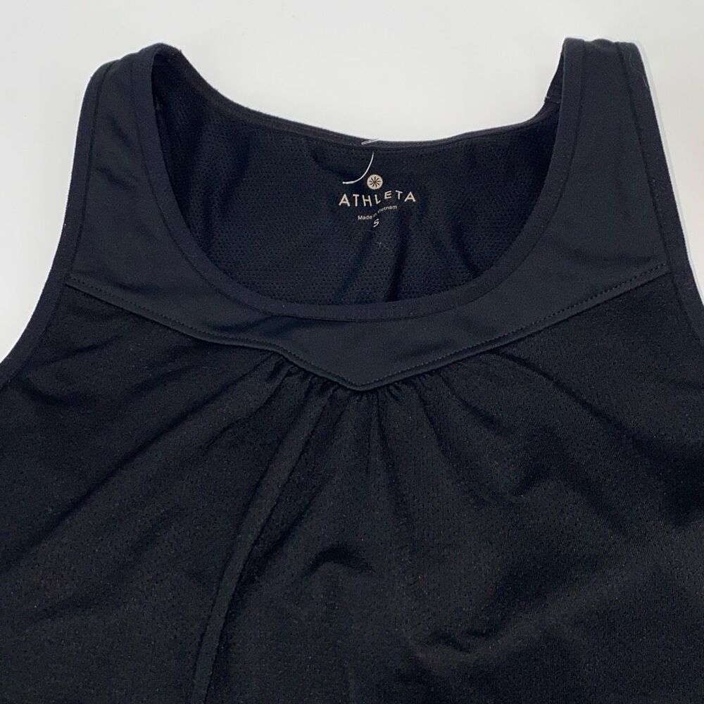Athleta Small Black Gel Mesh Supercharged 2-in-1 Shelf Bra Tank Top Small Black - Picture 6 of 16